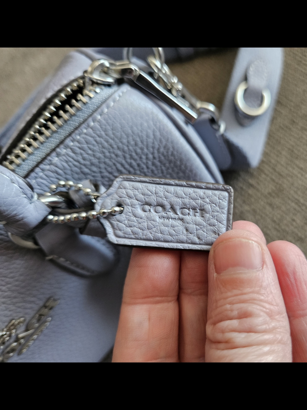 Coach Mini Bennett Satchel Purse Tote Bag Periwinkle Blue Pebbled Leather RARE - Picture 12 of 13